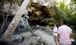 Exploring Preacher's cave in North Eleuthera, the Bahamas