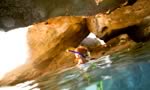 Snorkeling Thunderball Grotto near Staniel Cay inThe Exumas,